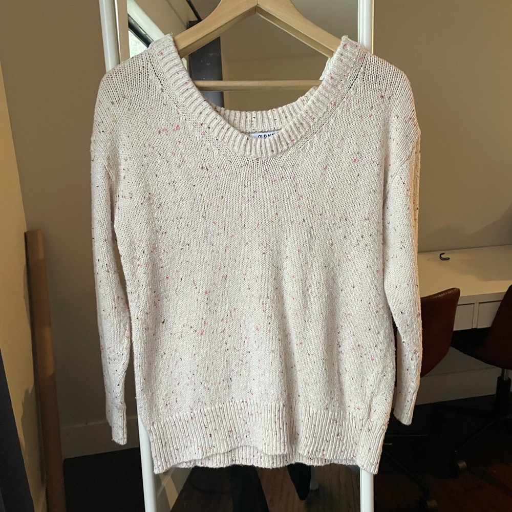 Old Navy Cream Scoop Neck Sweater, Size XS